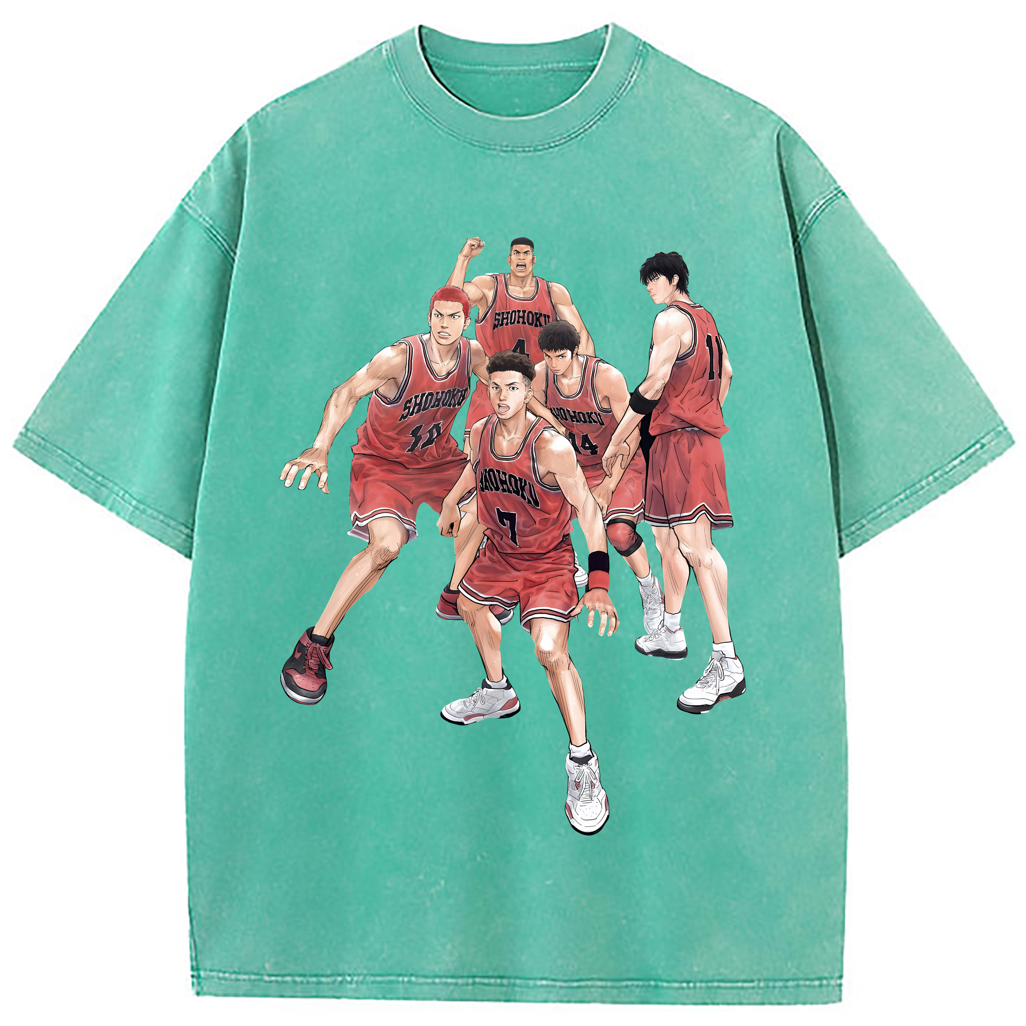 （画像用） SLAM DUNK／スラムダンク 綿100% ヴィンテージ風 半袖Tシャツ（フロントプリント）